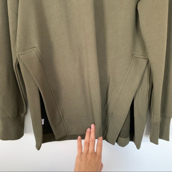 LOU & GREY Army Green Crewneck Side Slit Pullover Sweatshirt - Picture 5 of 10